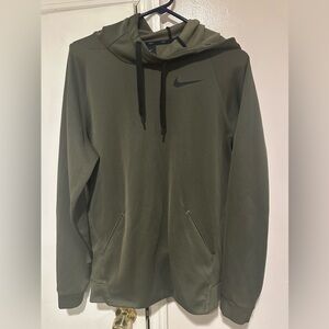 NIKE Men's Green Pullover Hoodie with front pockets